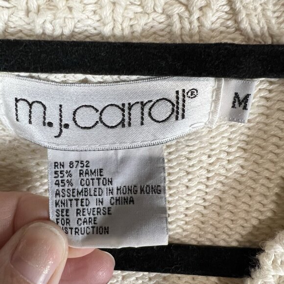 Vintage M.j. Carroll Floral Embroidered Sweater Women’s Size Medium *flaws* - Picture 5 of 8